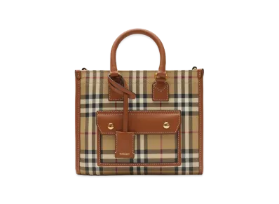 Burberry Women's Mini Freya Tote "Archive Beige/Briar Brown"