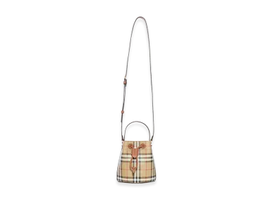 Burberry Women's Check Mini Bucket Bag "Beige"