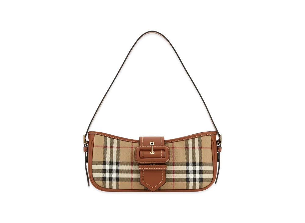Burberry Women's Printed Canvas Sling Shoulder Bag "Checked"