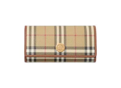 Burberry Women's Check Continental Wallet "Archive Beige/Briar Brown"