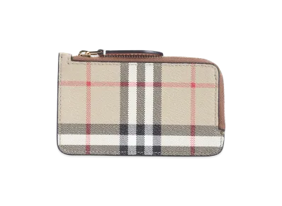 Burberry Somerset Zip Credit Card Case "Checked"