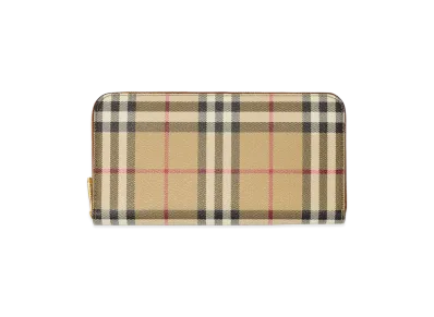 Burberry Women's Check Zip Wallet "Archive Beige/Briar Brown"