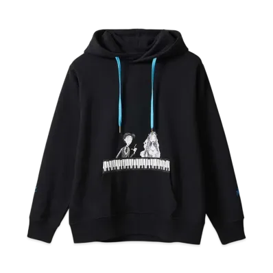 graniph x Tim Burton's Corpse Bride Piano Fleece Hoodie "Black"