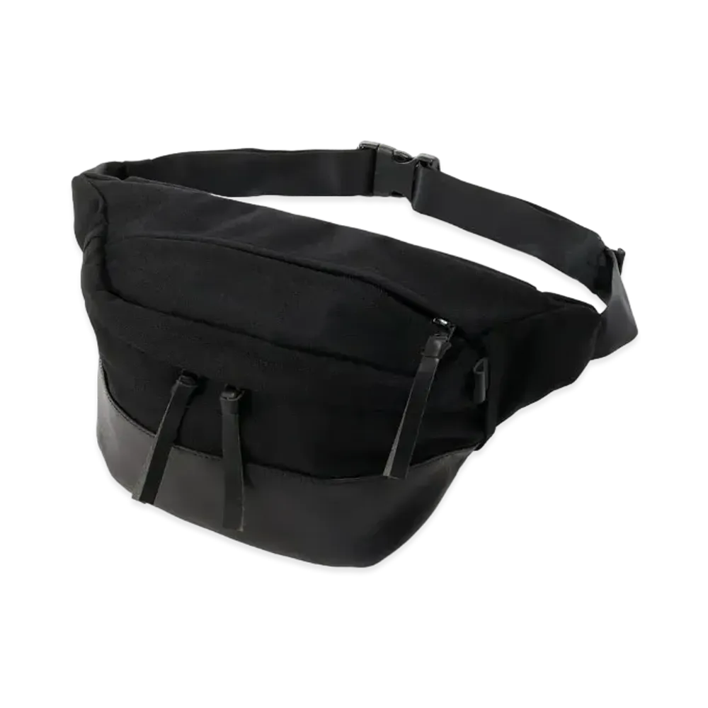 Yohji Yamamoto Y's CORDURA NYLON&OIL LEATHER BODY BAG "Black"