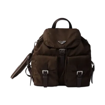 PRADA Medium Re-Nylon Backpack "Sienna Brown"
