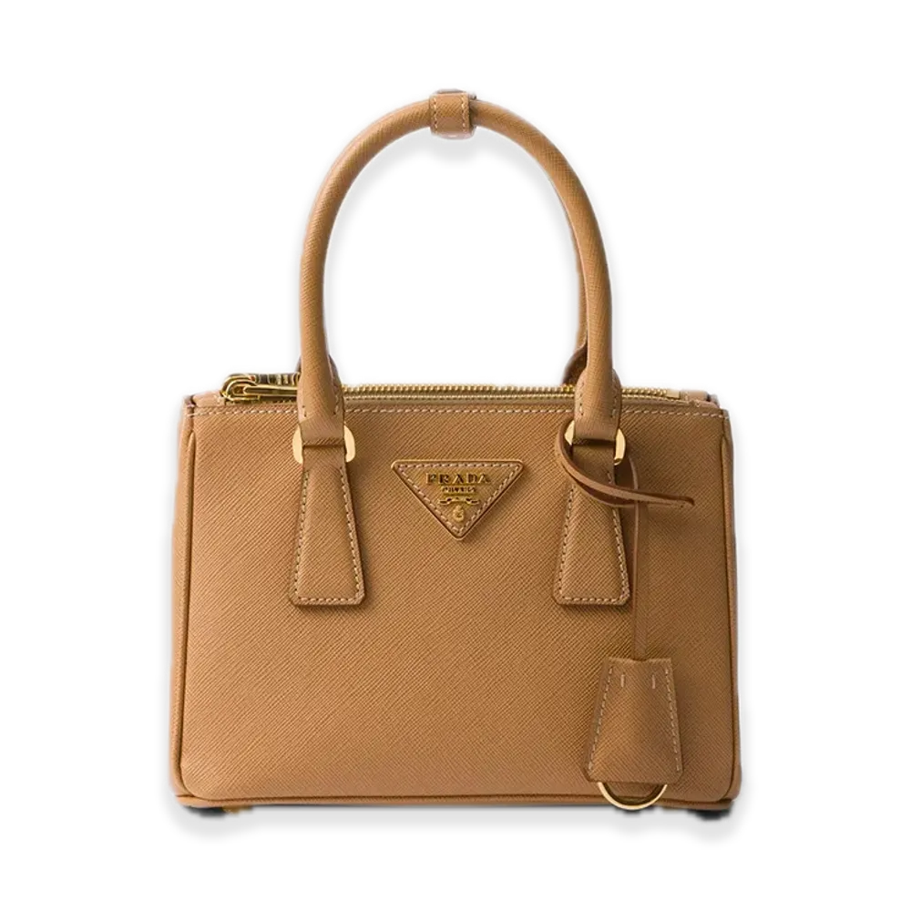 PRADA Galleria Saffiano Leather Mini Bag "Natural"