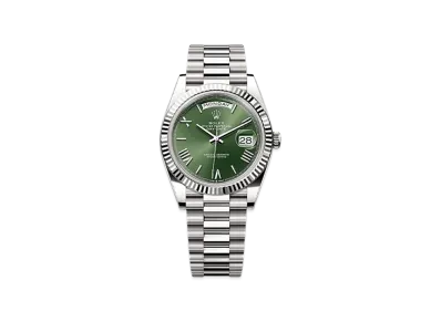 ROLEX Day-Date 40mm White Gold 228239 "Olive Green"