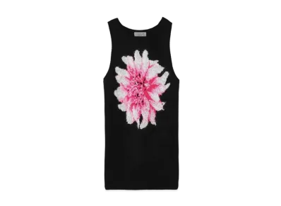 Yohji Yamamoto Pour Homme 7G FLOWER KNIT VEST FLORAL TANK TOP "Pink"