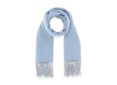 Burberry Light-Blue Cashmere Reversible Scarf "Azure"