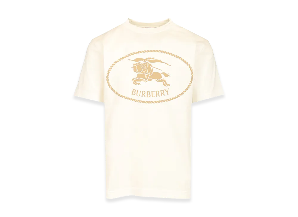 Burberry Knight Stamp Cotton T-Shirt "White"