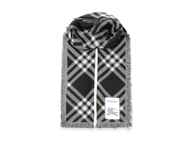 Burberry Wide Silk And Wool Scarf "Checked"