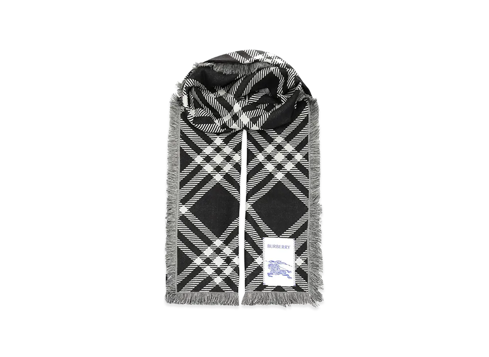 Burberry Wide Silk And Wool Scarf "Checked"
