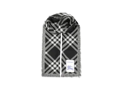 Burberry Wide Silk And Wool Scarf "Checked"