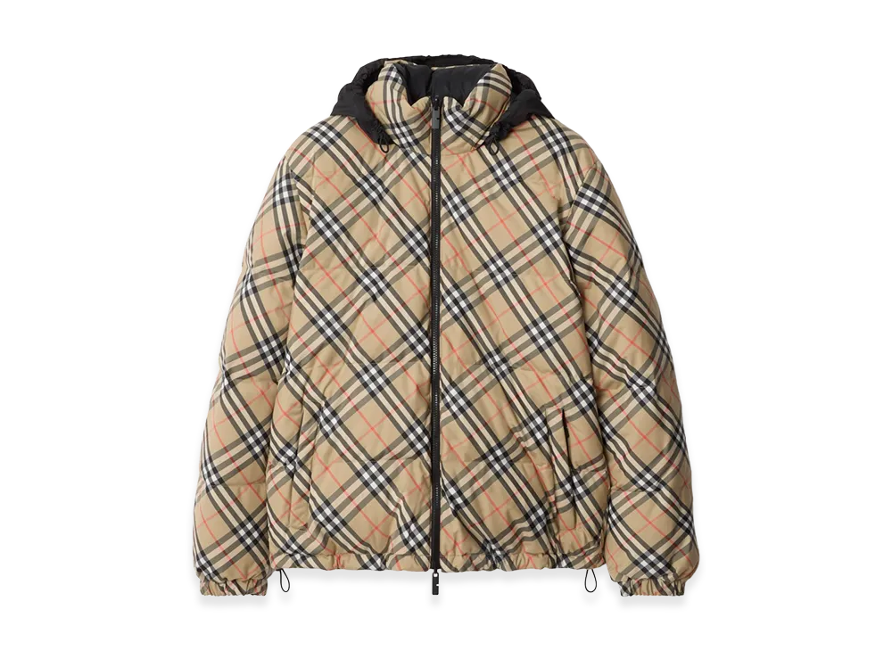 Burberry Reversible Check Snowdon Down Jacket "Sand Beige"