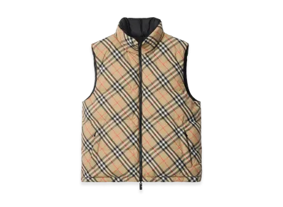 Burberry Reversible Check Down Vest "Sand Beige"