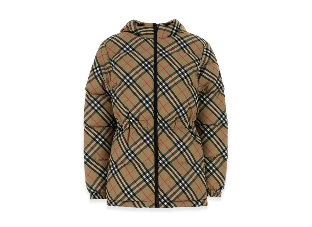 Burberry Women's Embroidered Polyester Padded Jacket "Checked"
