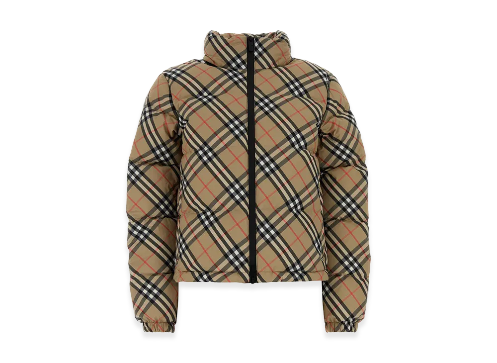 Burberry Women's Embroidered Polyester Down Jacket "Checked"