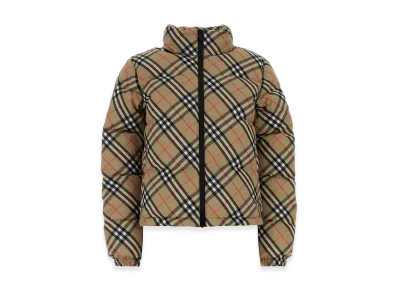 Burberry Women's Embroidered Polyester Down Jacket "Checked"