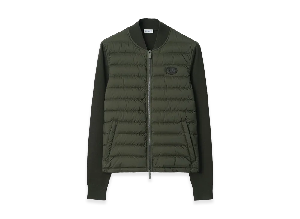 Burberry Quilted Nylon & Wool Jacket "Shale Green"