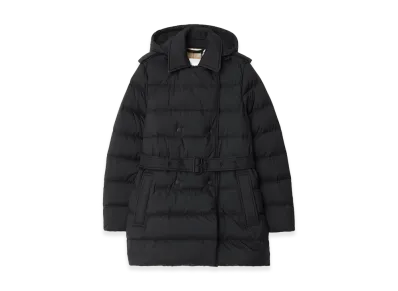 Burberry Women's Short Nylon Hooded Down Coat "Black"