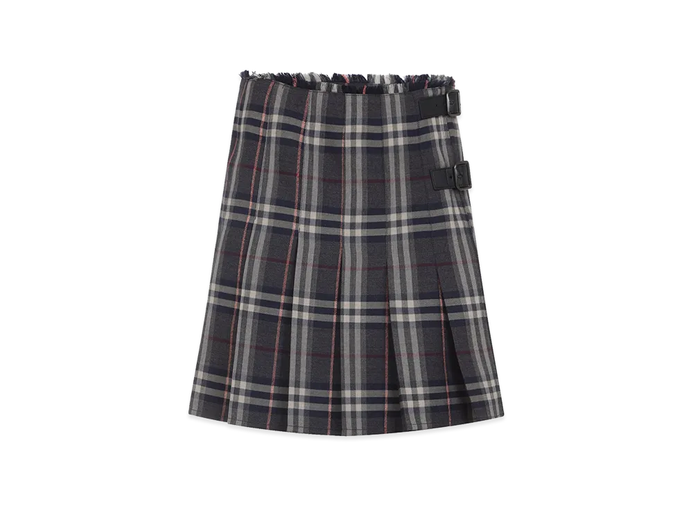 Burberry Women's Check Mini Skirt "Dark Gray"