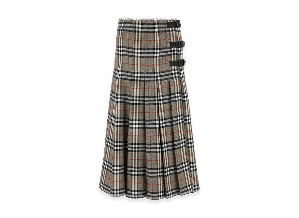 Burberry Women's Embroidered Wool Skirt "Gray"