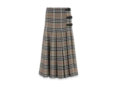 Burberry Women's Embroidered Wool Skirt "Gray"