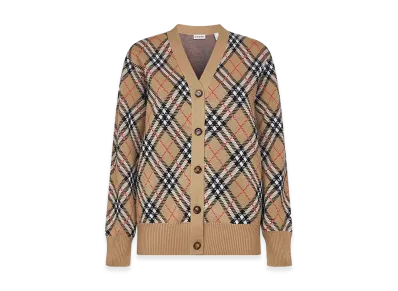 Burberry Women's Check Cardigan "Beige"