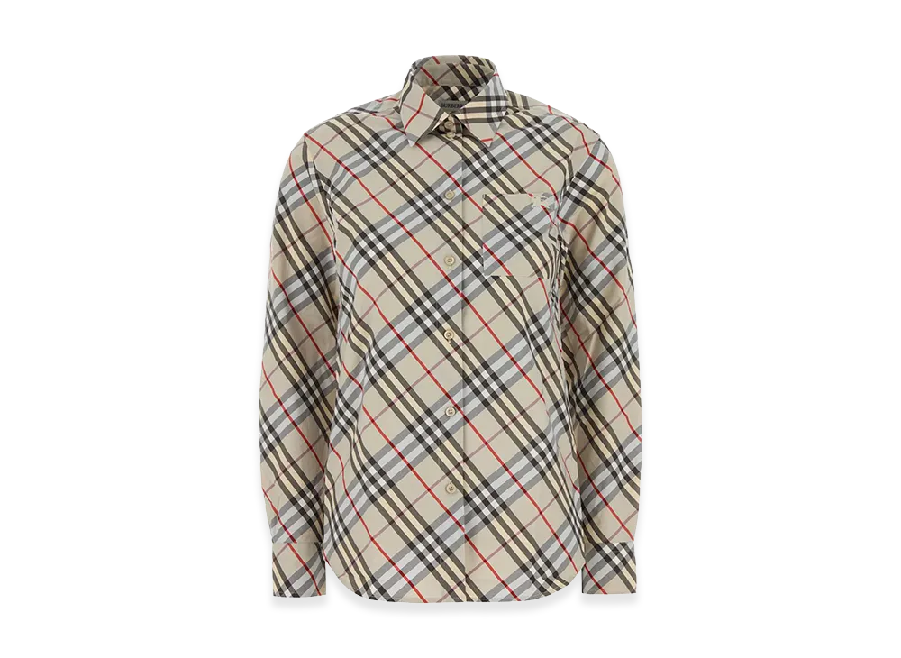Burberry Women's Embroidered Poplin Shirt "Checked"