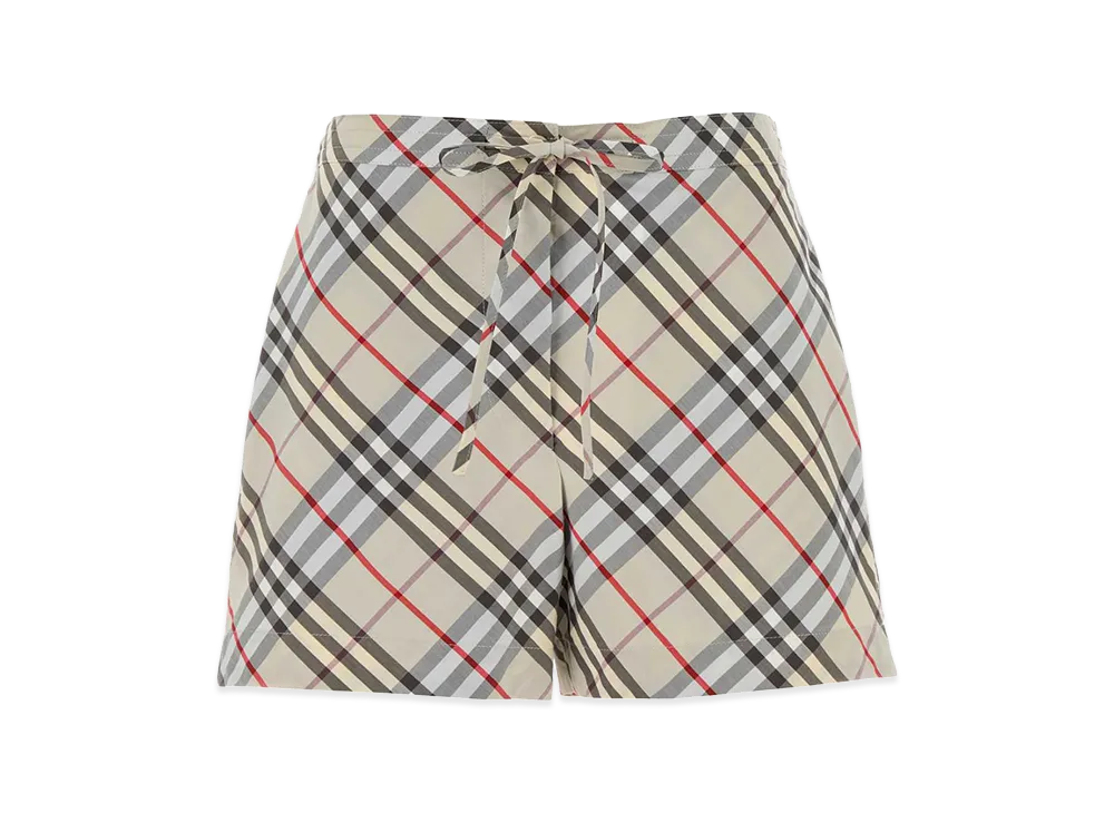 Burberry Women's Embroidered Poplin Shorts "Checked"