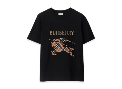 Burberry Women's Cross Stitch EKD Cotton Tee "Black"