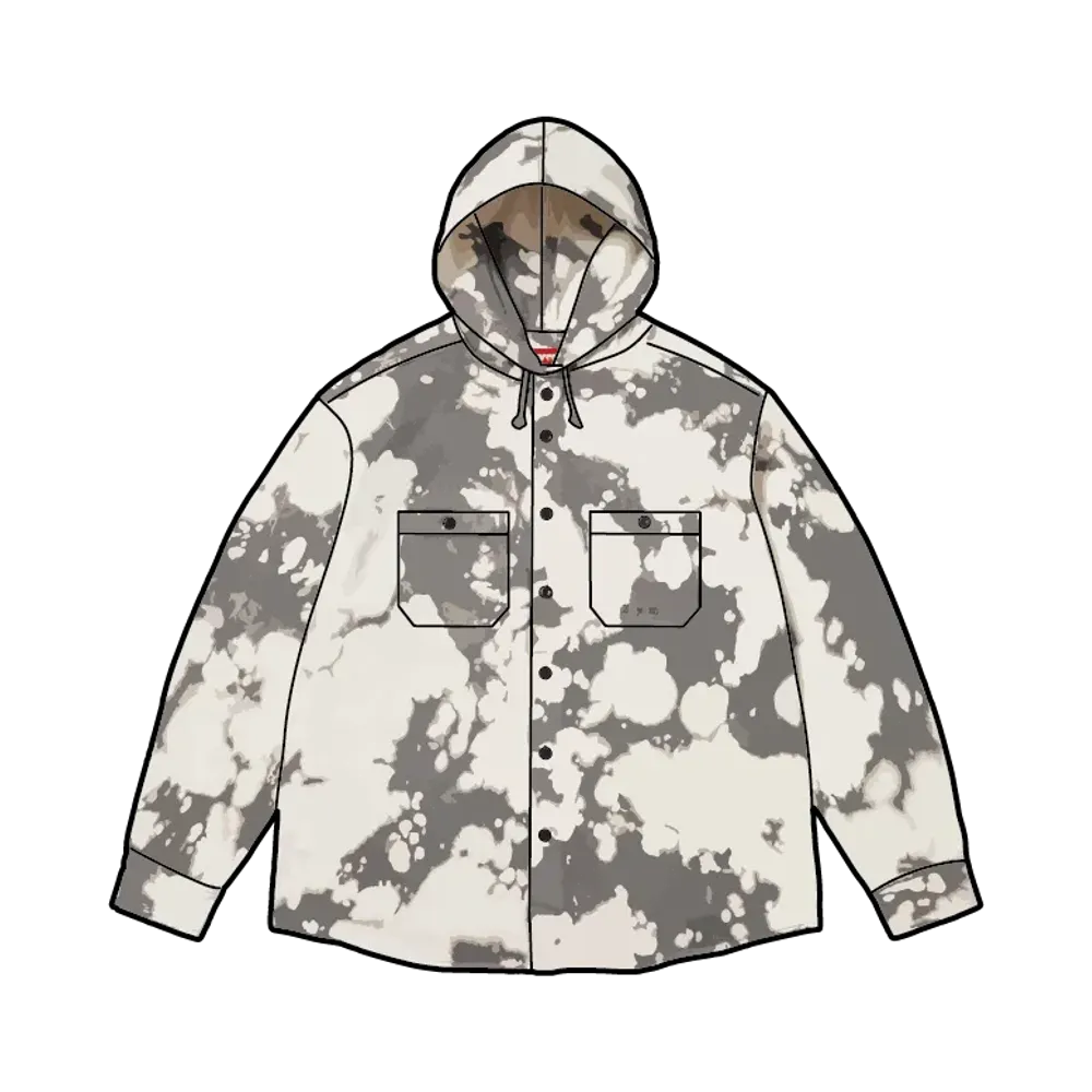 Supreme Hooded Denim Shirt "Bleached"