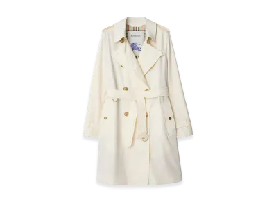 Burberry Women's Mid-length Gabardine Kensington Trench Coat "Cotton"