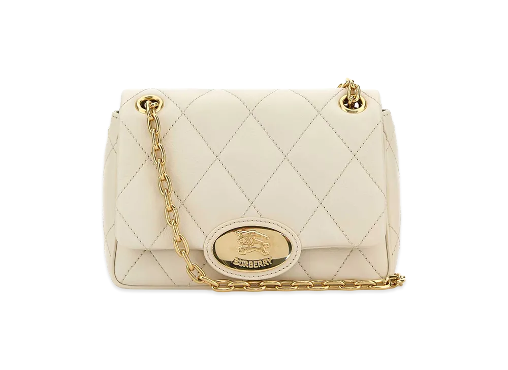 Burberry Women's Leather Small Strand Shoulder Bag "Ivory"