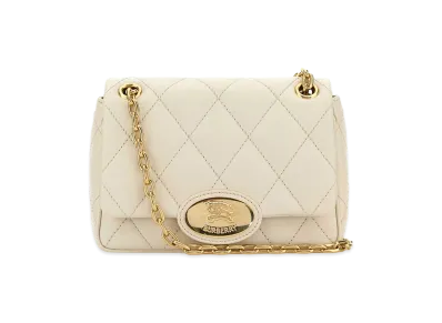 Burberry Women's Leather Small Strand Shoulder Bag "Ivory"