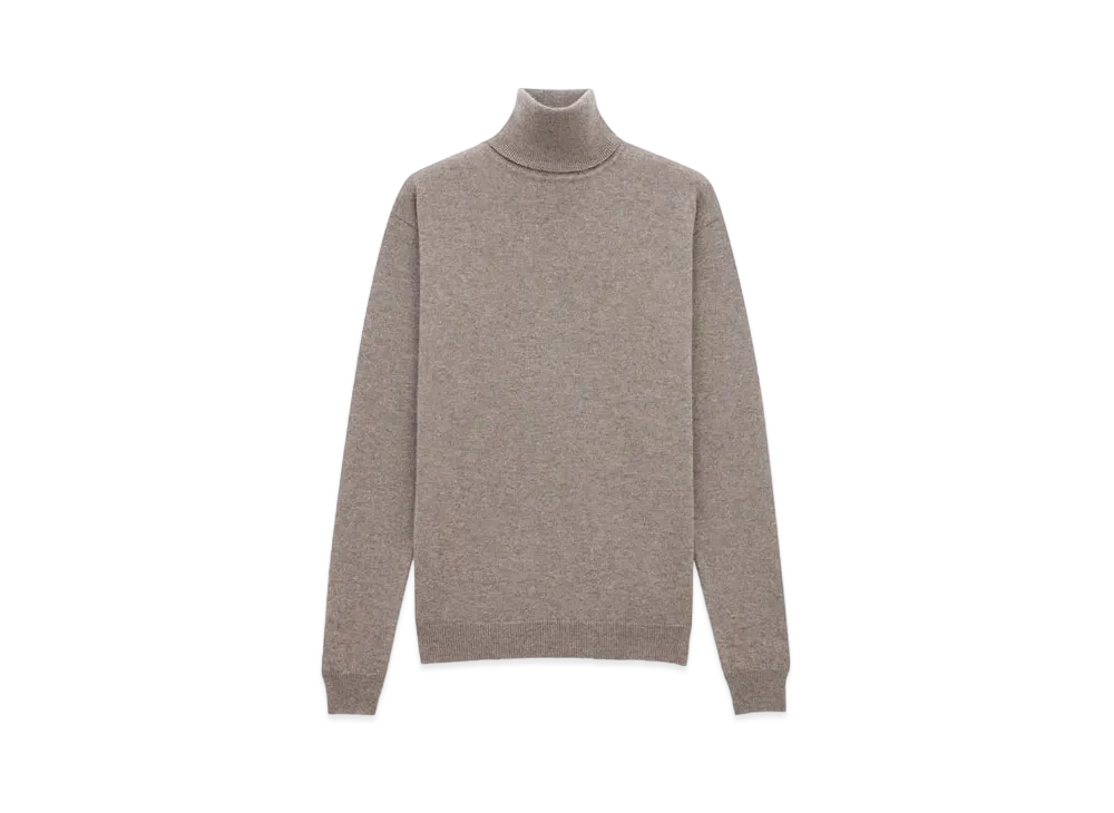 Saint Laurent Women's Turtleneck Sweater in Cashmere "Taupe"