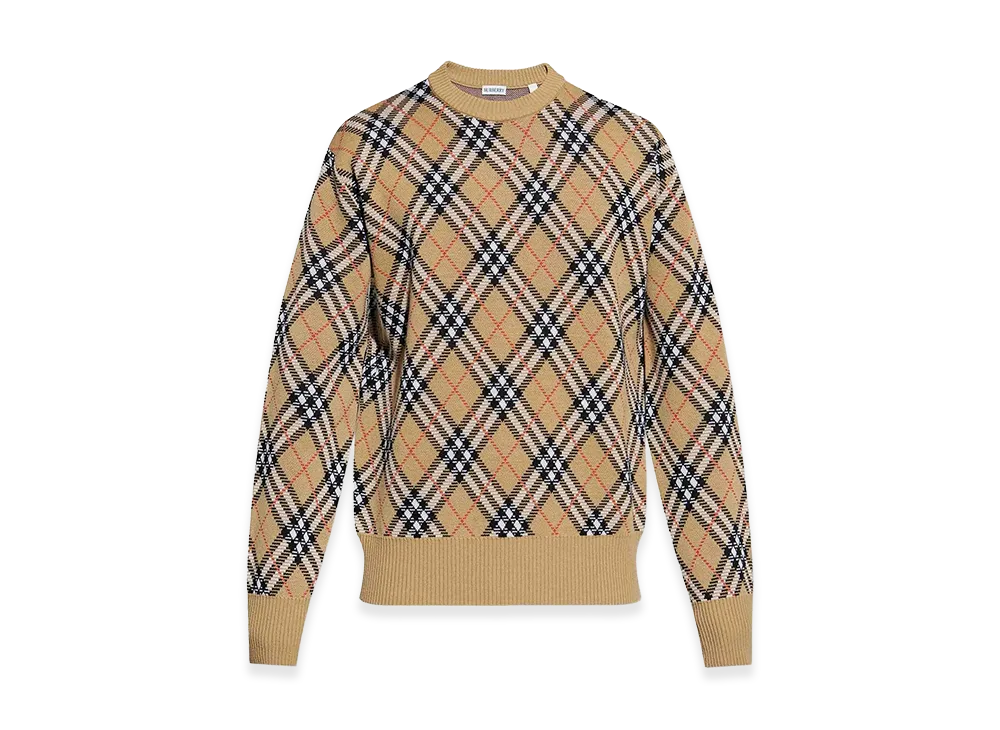 Burberry Wool Blend Crew Neck Sweater "Beige"