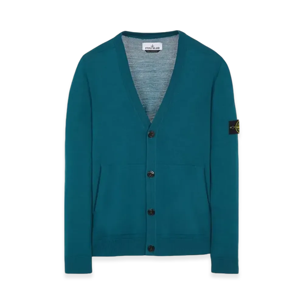 Stone Island 511C4 Pure Light Wool Knit Cardigan - 23FW "Dark Teal Green"