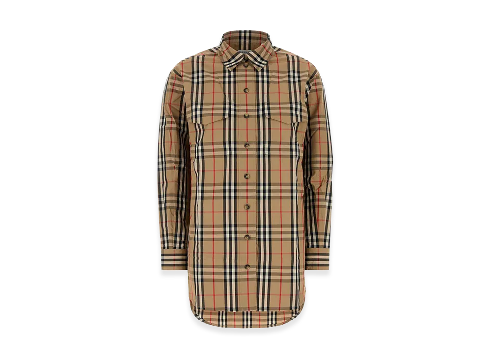Burberry Women's Embroidered Cotton Shirt "Beige"
