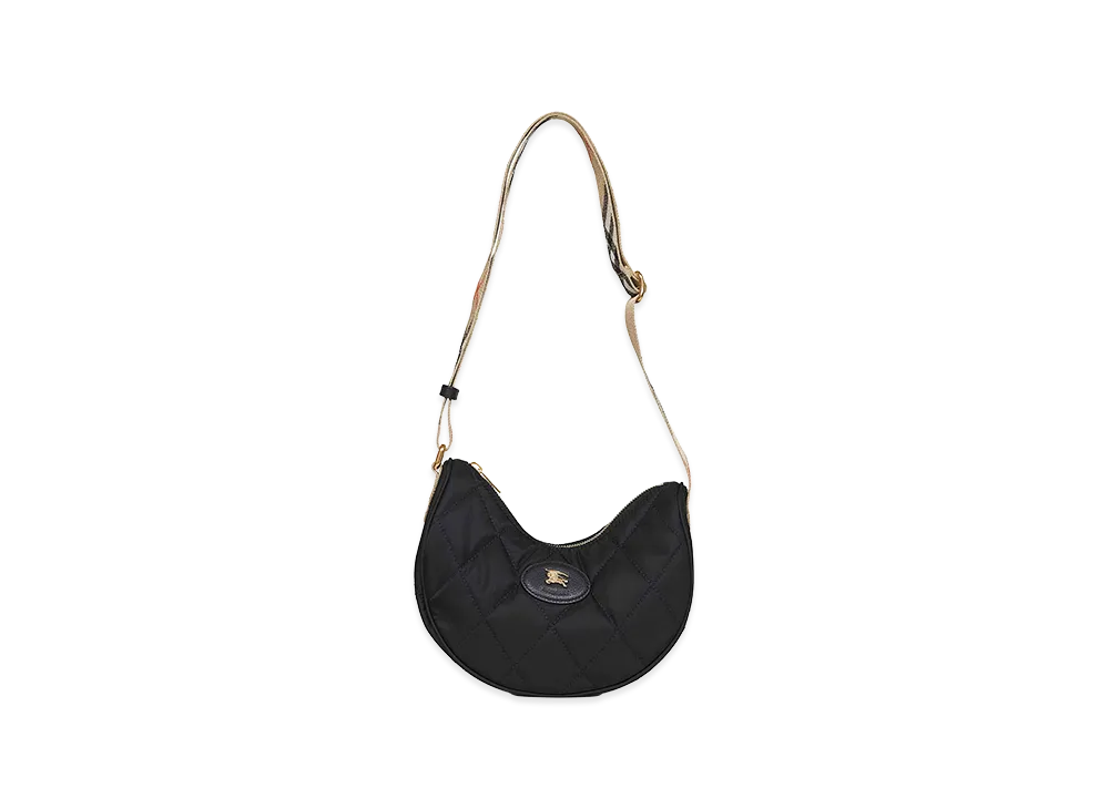 Burberry Women's Nylon Horseshoe Crossbody Bag "Black"