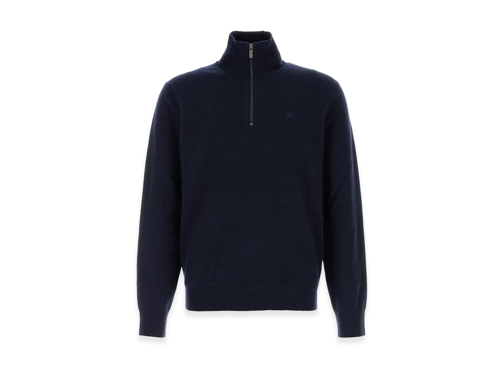 Burberry Dark Stretch Cashmere Blend Sweater "Blue"