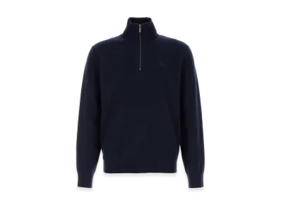 Burberry Dark Stretch Cashmere Blend Sweater "Blue"