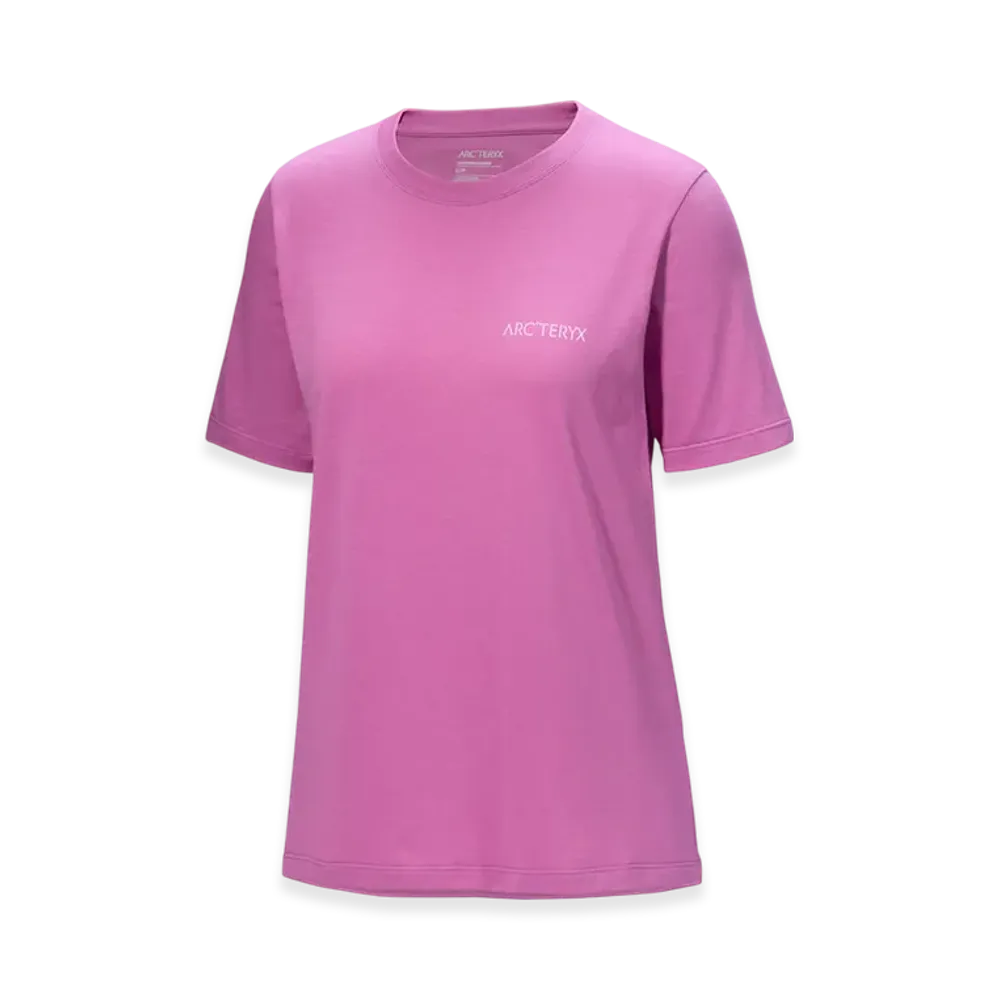ARC'TERYX Women's Kragg SL Cotton Blurred Bird Crew SS "Alpenglow/Pink Glow" X000009500