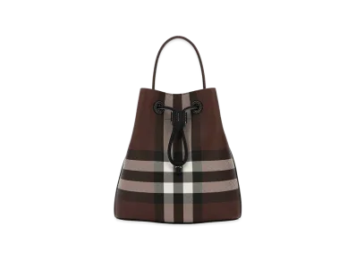 Burberry Women's Printed Canvas Check Bucket Bag "Brown"