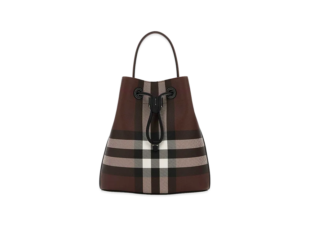 Burberry Women's Printed Canvas Check Bucket Bag "Checked"