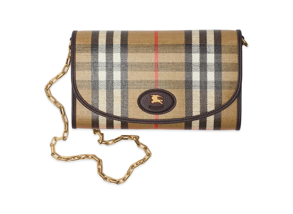 Burberry Women's Highland Chain Strap Wallet "Sand"