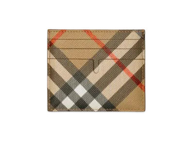 Burberry Tall Check Card Case "Sand"