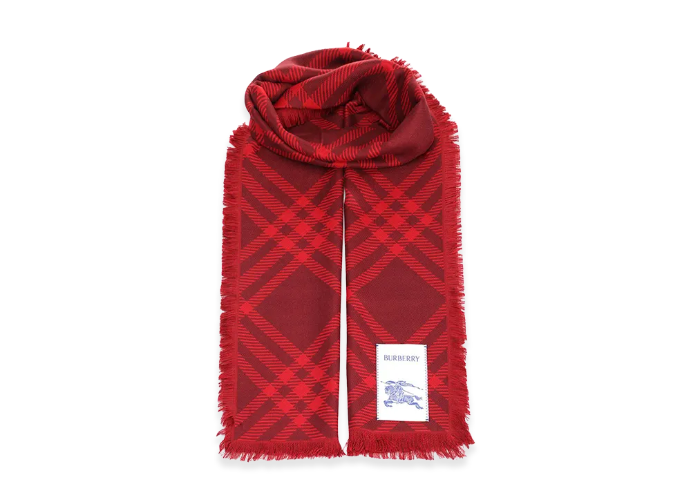 Burberry Wide Check Silk And Wool Scarf "Checked"