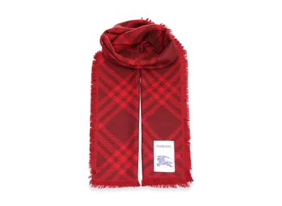 Burberry Wide Check Silk And Wool Scarf "Checked"