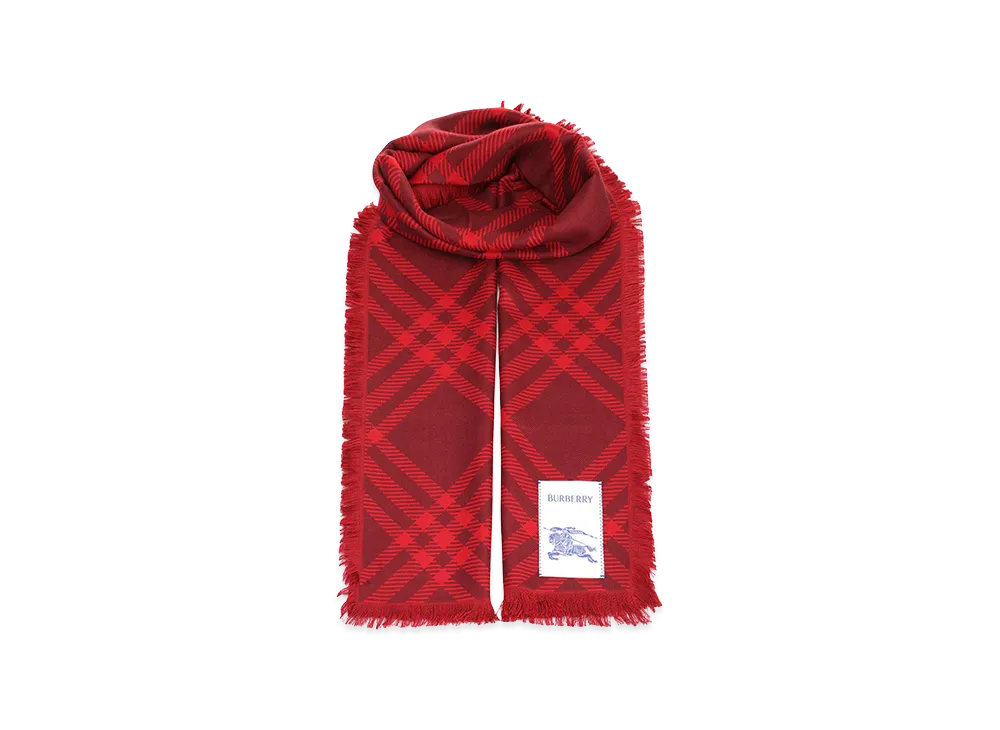 Burberry Wide Check Silk And Wool Scarf "Checked"